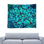 Turquoise Butterfly Pattern Print Tapestry