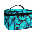 Turquoise Butterfly Pattern Print Travel Makeup Bag