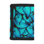 Turquoise Butterfly Pattern Print Trifold Wallet