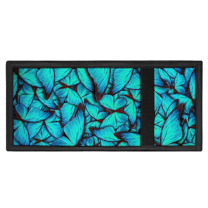 Turquoise Butterfly Pattern Print Trifold Wallet