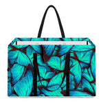 Turquoise Butterfly Pattern Print Utility Tote Bag