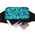 Turquoise Butterfly Pattern Print Waist Bag