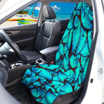 Turquoise Butterfly Pattern Print Waterproof Car Seat Cover