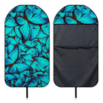 Turquoise Butterfly Pattern Print Waterproof Car Seat Cover