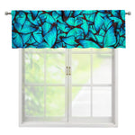 Turquoise Butterfly Pattern Print Window Valance
