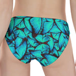 Turquoise Butterfly Pattern Print Women's Panties