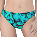 Turquoise Butterfly Pattern Print Women's Thong