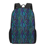 Turquoise Dragon Scales Pattern Print 17 Inch Backpack