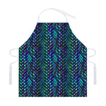 Turquoise Dragon Scales Pattern Print Adjustable Apron