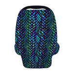 Turquoise Dragon Scales Pattern Print Baby Seat Cover