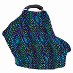 Turquoise Dragon Scales Pattern Print Baby Seat Cover
