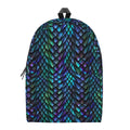 Turquoise Dragon Scales Pattern Print School Backpack