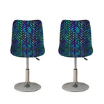 Turquoise Dragon Scales Pattern Print Bar Stool Covers