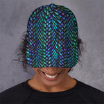 Turquoise Dragon Scales Pattern Print Baseball Cap