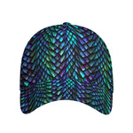 Turquoise Dragon Scales Pattern Print Baseball Cap