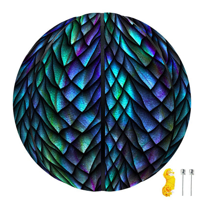 Turquoise Dragon Scales Pattern Print Basketball