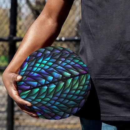 Turquoise Dragon Scales Pattern Print Basketball
