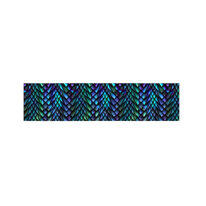 Turquoise Dragon Scales Pattern Print Bed Runner