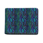 Turquoise Dragon Scales Pattern Print Bifold Wallet