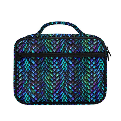 Turquoise Dragon Scales Pattern Print Briefcase Bible Bag
