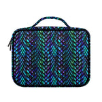 Turquoise Dragon Scales Pattern Print Briefcase Bible Bag