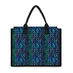 Turquoise Dragon Scales Pattern Print Canvas Tote Bag