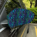 Turquoise Dragon Scales Pattern Print Car Side Mirror Covers