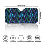 Turquoise Dragon Scales Pattern Print Car Windshield Sun Shade