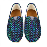 Turquoise Dragon Scales Pattern Print Casual Shoes