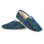 Turquoise Dragon Scales Pattern Print Casual Shoes