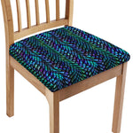 Turquoise Dragon Scales Pattern Print Chair Cushion Cover