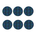Turquoise Dragon Scales Pattern Print Coaster Set
