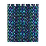 Turquoise Dragon Scales Pattern Print Curtain