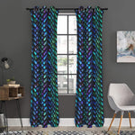 Turquoise Dragon Scales Pattern Print Curtain