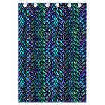 Turquoise Dragon Scales Pattern Print Curtain