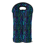 Turquoise Dragon Scales Pattern Print Double Neoprene Wine Tote