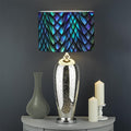Turquoise Dragon Scales Pattern Print Drum Lamp Shade