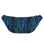 Turquoise Dragon Scales Pattern Print Fanny Pack