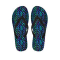Turquoise Dragon Scales Pattern Print Flip Flops