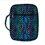 Turquoise Dragon Scales Pattern Print Front Pocket Bible Bag