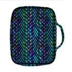 Turquoise Dragon Scales Pattern Print Front Pocket Bible Bag