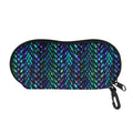 Turquoise Dragon Scales Pattern Print Glasses Case