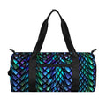 Turquoise Dragon Scales Pattern Print Gym Bag