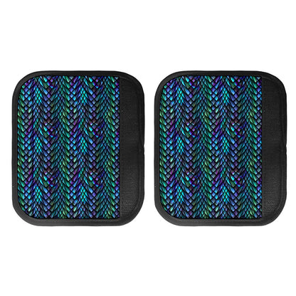 Turquoise Dragon Scales Pattern Print Handle Covers