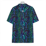 Turquoise Dragon Scales Pattern Print Hawaiian Shirt