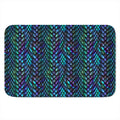 Turquoise Dragon Scales Pattern Print Indoor Door Mat