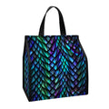 Turquoise Dragon Scales Pattern Print Insulated Lunch Tote