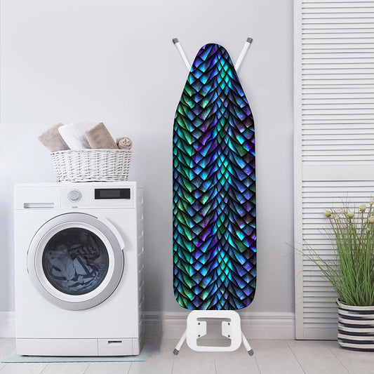 Turquoise Dragon Scales Pattern Print Ironing Board Cover