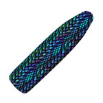 Turquoise Dragon Scales Pattern Print Ironing Board Cover