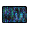 Turquoise Dragon Scales Pattern Print Kitchen Mat